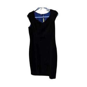 Marc NY Dress Size 6 Black Sleeveless LIned Zip Close Pencil Bodycon Sheath Knee
